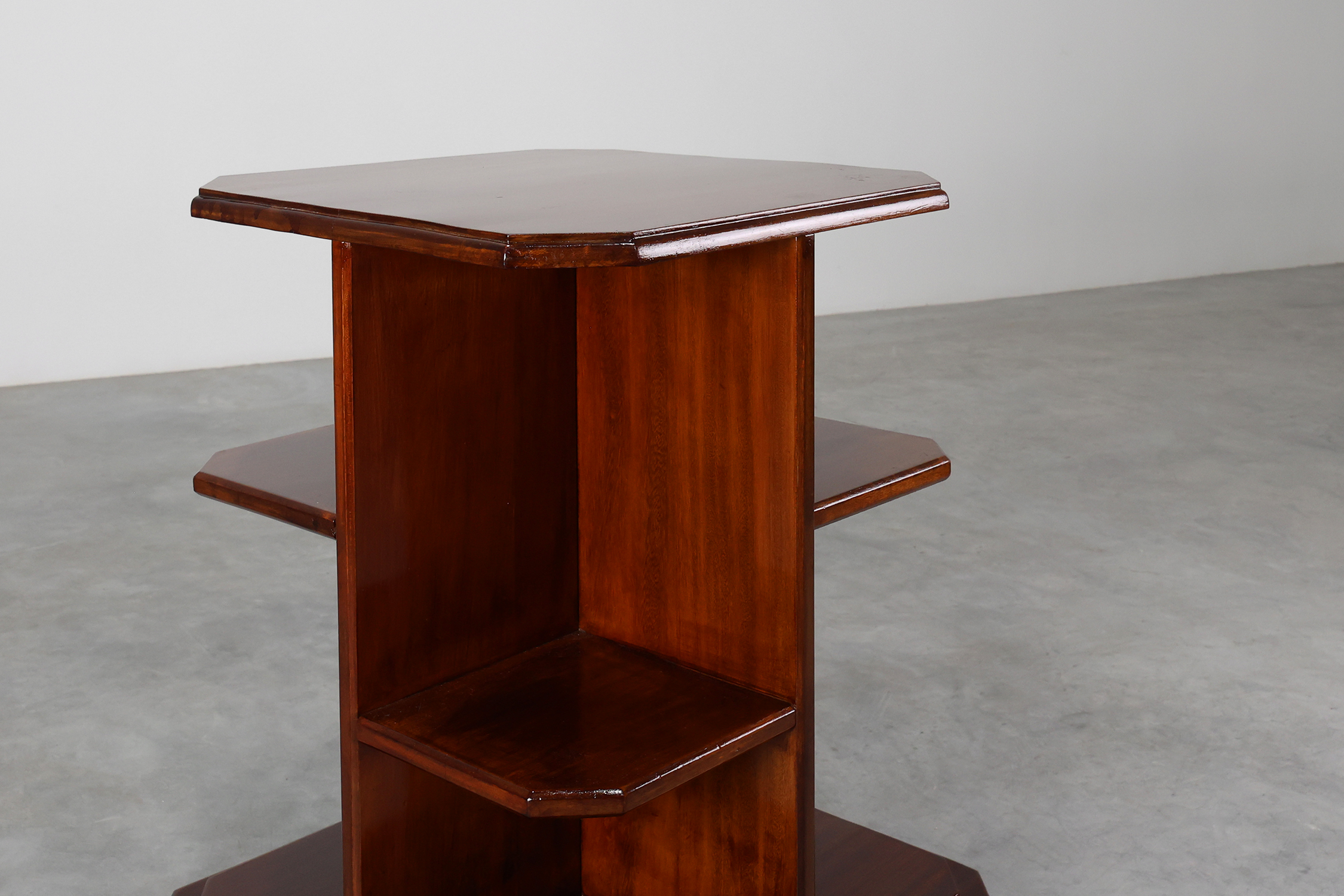 French Art Deco Side Table in Wood, circa 1920thumbnail